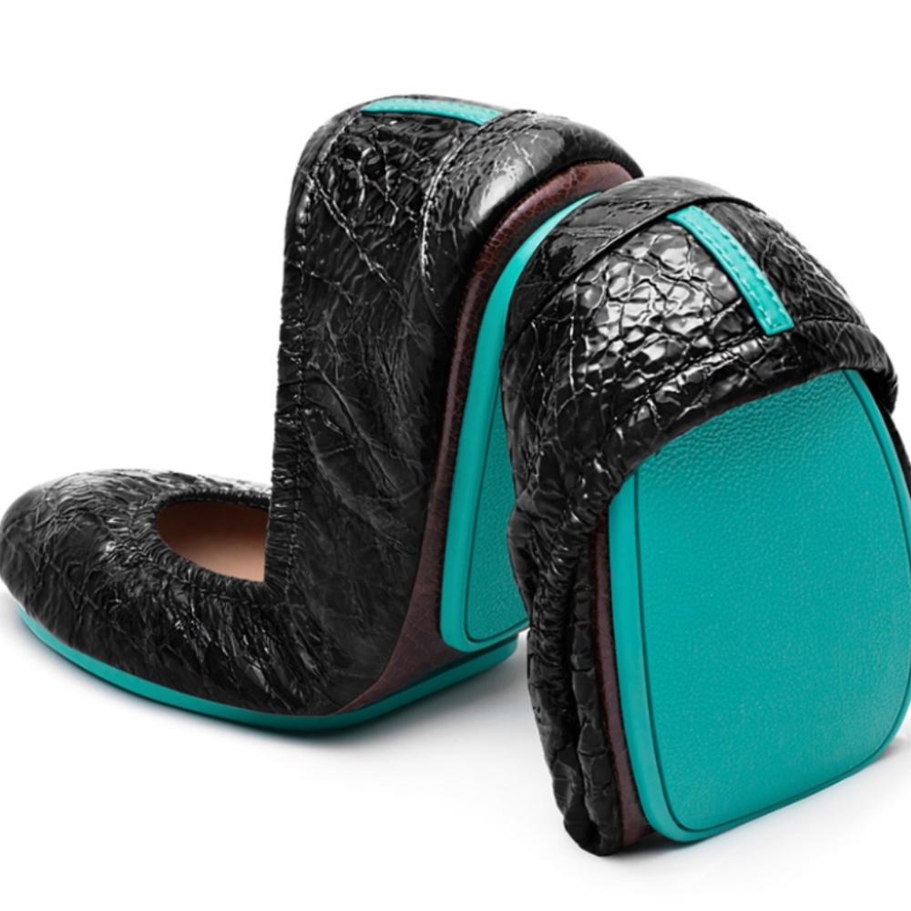 Tieks By Gavriely Obsidian Black Leather Foldable